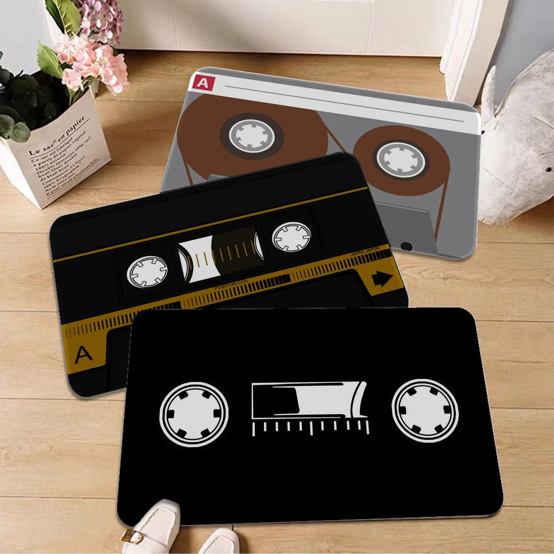 Cassette Music Tape Entrance Door Mat Non-Slip Laundry Room Mat Laundry Decor Balcony Child Living Room Hotel Decor Mat 
Cassette Music Tape Entrance Door Mat Non-Slip Laundry Room Mat Laundry Decor Balcony Child Living Room Hotel Decor Mat