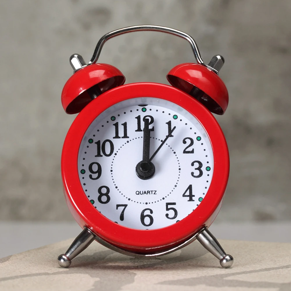 Metal Twin Bell Alarm Clock Mini Alarm Clock Quartz Movement Bedside Night Analog Clock Home Decoration Clocks
Metal Twin Bell Alarm Clock Mini Alarm Clock Quartz Movement Bedside Night Analog Clock Home Decoration Clocks