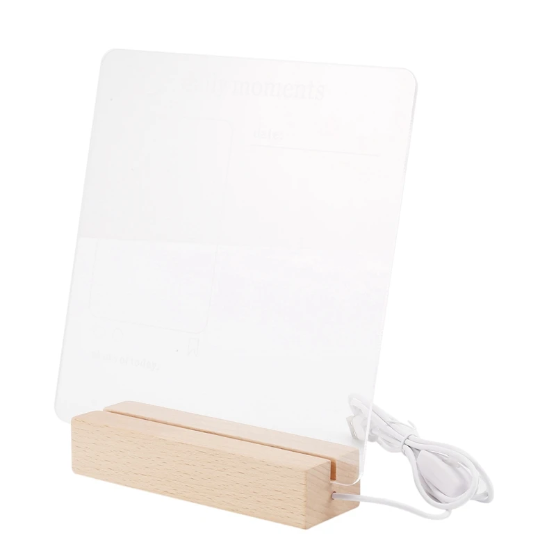 USB Transparent Acrylic Message Board With Pen Note Daily Moment Memo To Do List Luminous Photo Album Night Light
USB Transparent Acrylic Message Board With Pen Note Daily Moment Memo To Do List Luminous Photo Album Night Light