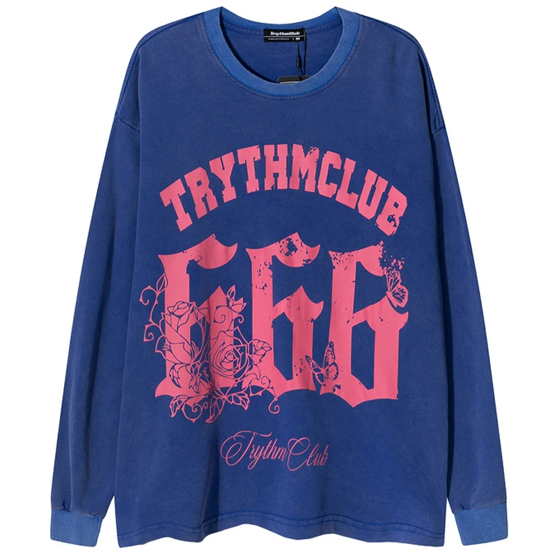 Female Loose Retro Sweatshirts Unisex Oversize 85%Cotton Tops Mens Letters Printed Long Sleeve Purple Pullover Couple T shirts
Female Loose Retro Sweatshirts Unisex Oversize 85%Cotton Tops Mens Letters Printed Long Sleeve Purple Pullover Couple T shirts