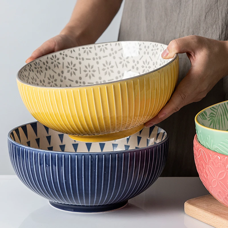 2021 Nordic new household kitchen large ceramic bowl noodles bowl 8-inch boiled fish salad bowl
2021 Nordic new household kitchen large ceramic bowl noodles bowl 8-inch boiled fish salad bowl