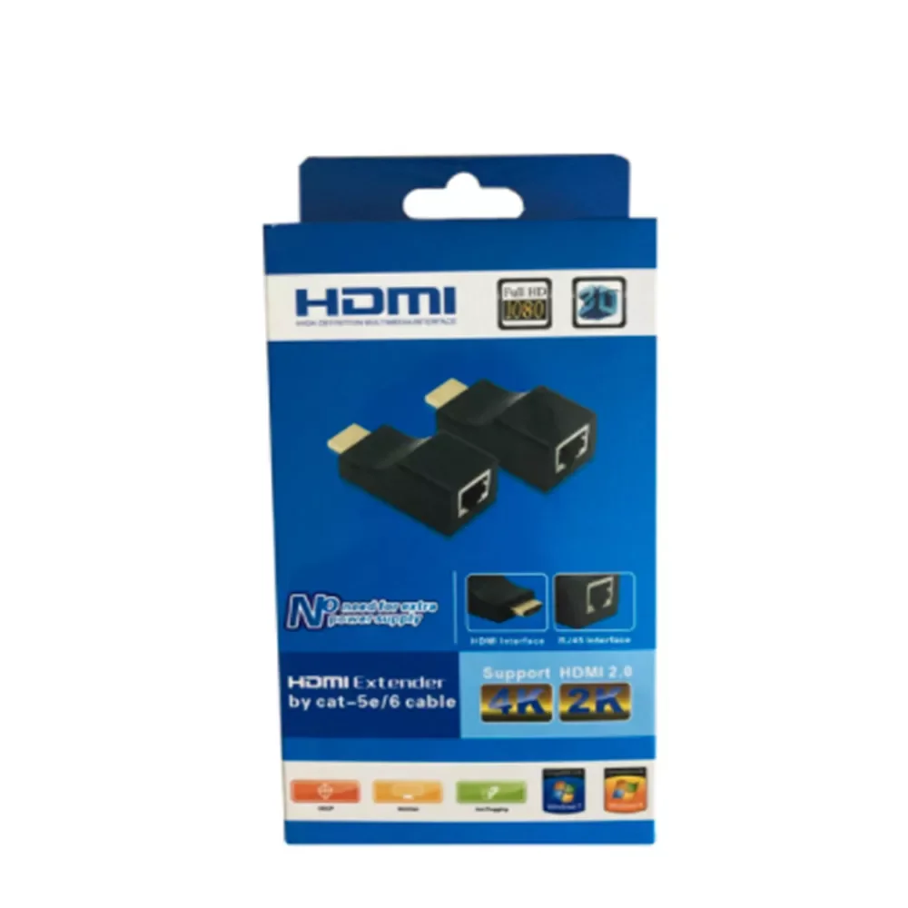 

1080P HD 4K HDMI-compatible Extender RJ45 Ports Network 30M HDMI-compatible to RJ45 Over CAT5e / 6 UTP LAN Extender Cable