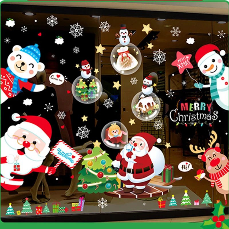Christmas Window Stickers DIY Santa Claus Snowman Trees Wall Decals for Living Room Shop Glass Home New Year Festival Decoration
Christmas Window Stickers DIY Santa Claus Snowman Trees Wall Decals for Living Room Shop Glass Home New Year Festival Decoration