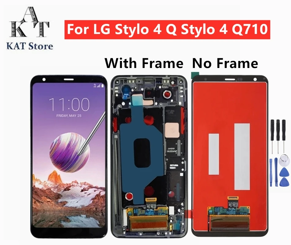 

KAT 6.2" Original New For LG Q Stylo 4 Q Stylo 4 Q710 Q710MS LCD Digitizer Assembly With Frame Best After-sales service