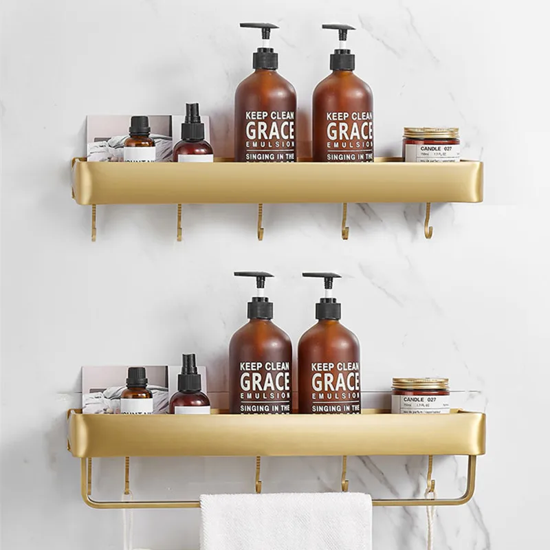 Bathroom Shelf Bath Shower Shelf Aluminum Brushed Gold Bathroom Corner shelf Wall Mounted Black Aluminum Kitchen Storage holder
Bathroom Shelf Bath Shower Shelf Aluminum Brushed Gold Bathroom Corner shelf Wall Mounted Black Aluminum Kitchen Storage holder