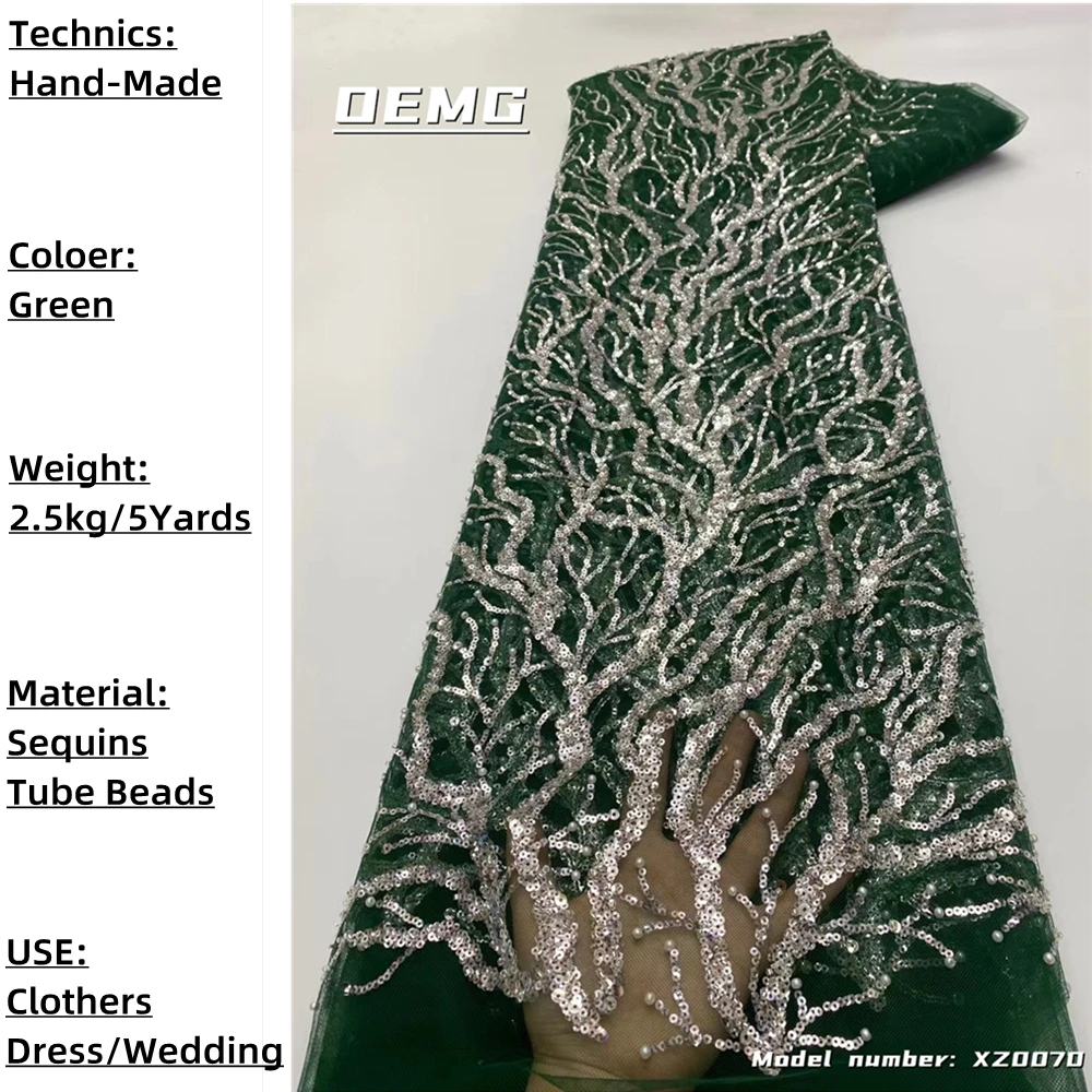 OEMG Green Summer Women's High Quality 5Yards Luxury Handmade Sewing Materials France Mesh Lace Fabirc For Party Dress XZ0070
OEMG Green Summer Women's High Quality 5Yards Luxury Handmade Sewing Materials France Mesh Lace Fabirc For Party Dress XZ0070