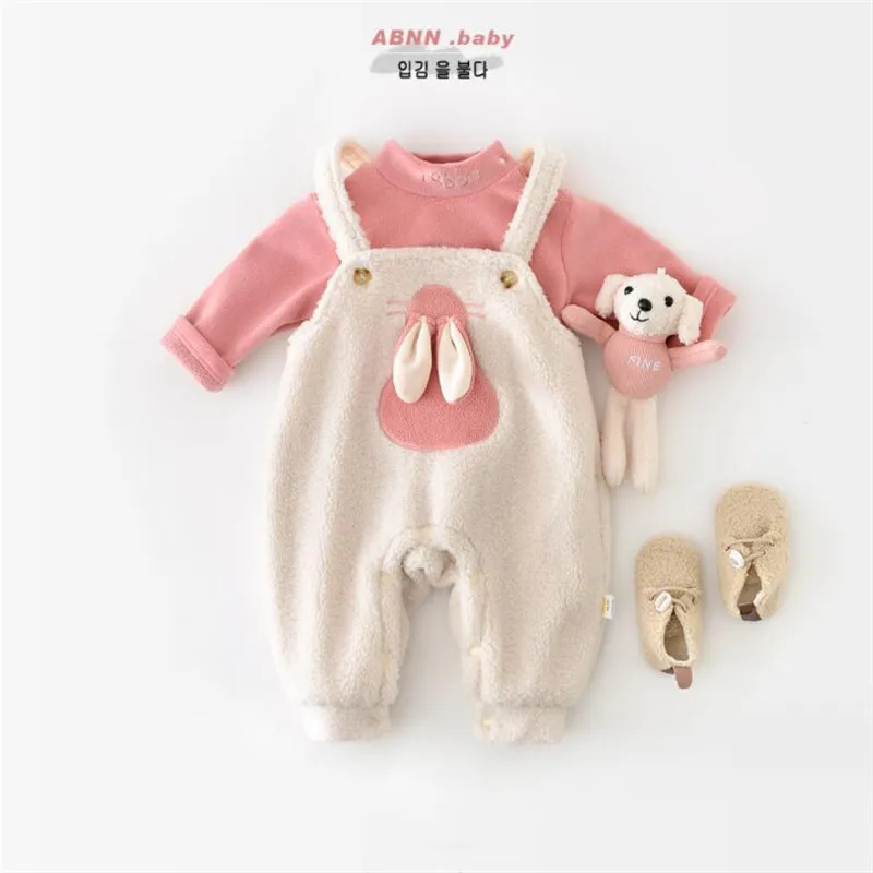 Зимний комплект одежды для малышей, одежда для маленьких девочек, костюм, Осенний плотный бархатный комбинезон с кроличьими ушками + пуловер, топы, наряды из 2 предметов для малышей 
Зимний комплект одежды для малышей, одежда для маленьких девочек, костюм, Осенний плотный бархатный комбинезон с кроличьими ушками + пуловер, топы, наряды из 2 предметов для малышей