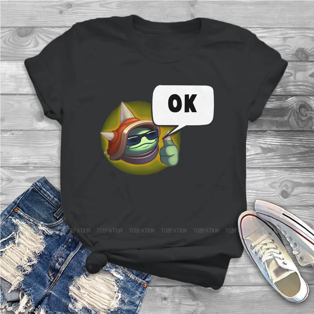 Rammus Emote OK League of Legends Милая женская футболка для девочек Of LOL 5XL Blusas Harajuku