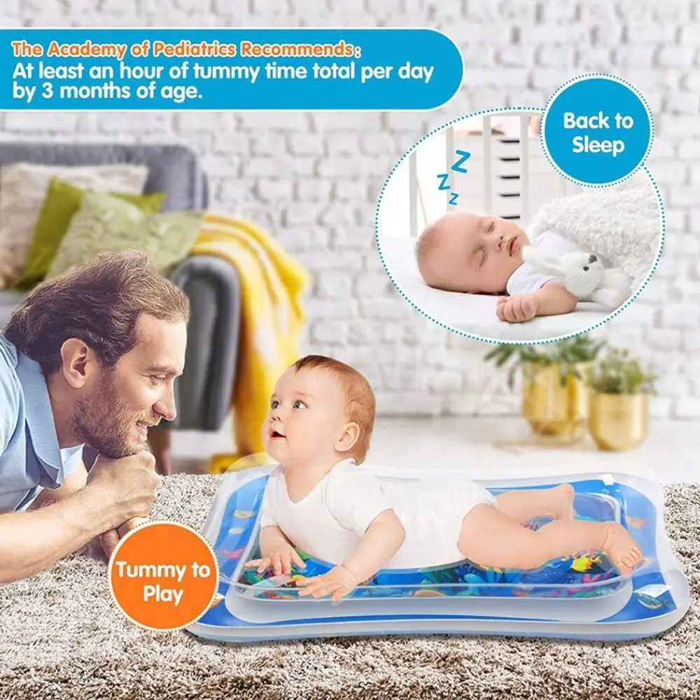 

PVC Baby Water Play Mat Ocean World Inflatable PVC Infant Tummy Time Early Education Thickening for Baby/Infant/Toddler/Kids