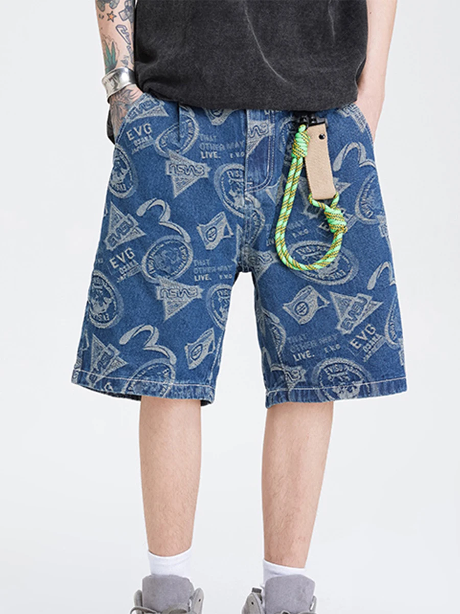 Summer Denim Shorts Men's Thin Trend Jacquard Japanese Ins Loose Hip-hop Men Five-point Pants Streetwear Men's Ins Hot Sale MEN
Summer Denim Shorts Men's Thin Trend Jacquard Japanese Ins Loose Hip-hop Men Five-point Pants Streetwear Men's Ins Hot Sale MEN