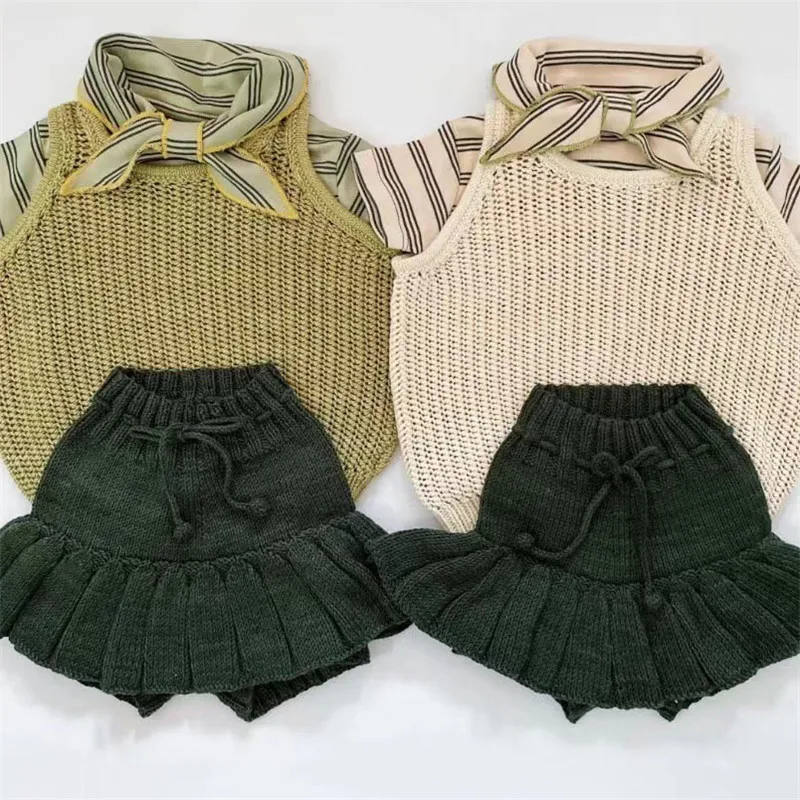 

EnkeliBB Toddler Summer Brand Vest Kniting Tanks and Basic Style Toddler Girl Solid Vests Misha Baby Clothes