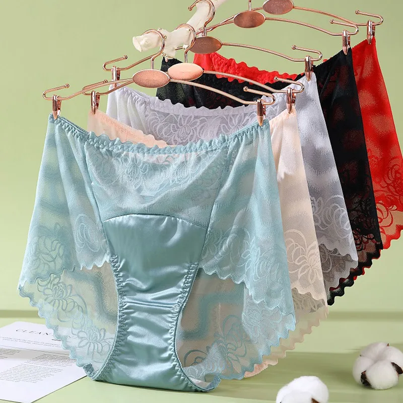 Women's Mulberry Silk Lace Panties Knickers Sexy Briefs Antibacterial Cotton Crotch Breathable Seamless Pure Underwear
Women's Mulberry Silk Lace Panties Knickers Sexy Briefs Antibacterial Cotton Crotch Breathable Seamless Pure Underwear