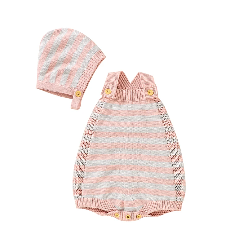 Baby Bodysuits Hats Sets Fashion Stripes Knitted Newborn Boys Girls Cotton Onesie Hats Outfits 2pcs Toddler Infant Clothes 0-18m 
Baby Bodysuits Hats Sets Fashion Stripes Knitted Newborn Boys Girls Cotton Onesie Hats Outfits 2pcs Toddler Infant Clothes 0-18m