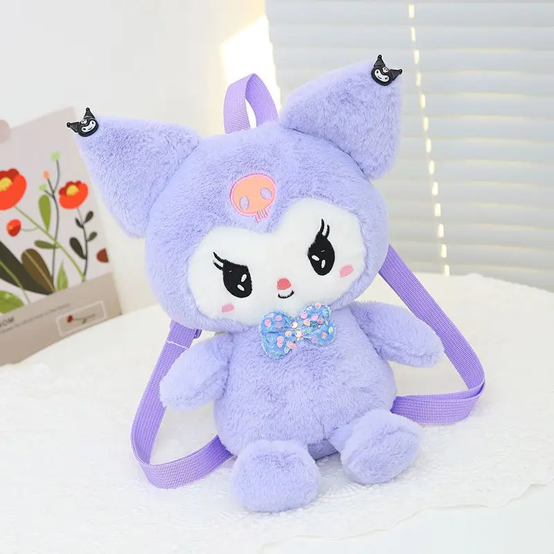 Cute cartoon little devil girl heart ins style girl soft cute Kuromi plush backpack
Cute cartoon little devil girl heart ins style girl soft cute Kuromi plush backpack