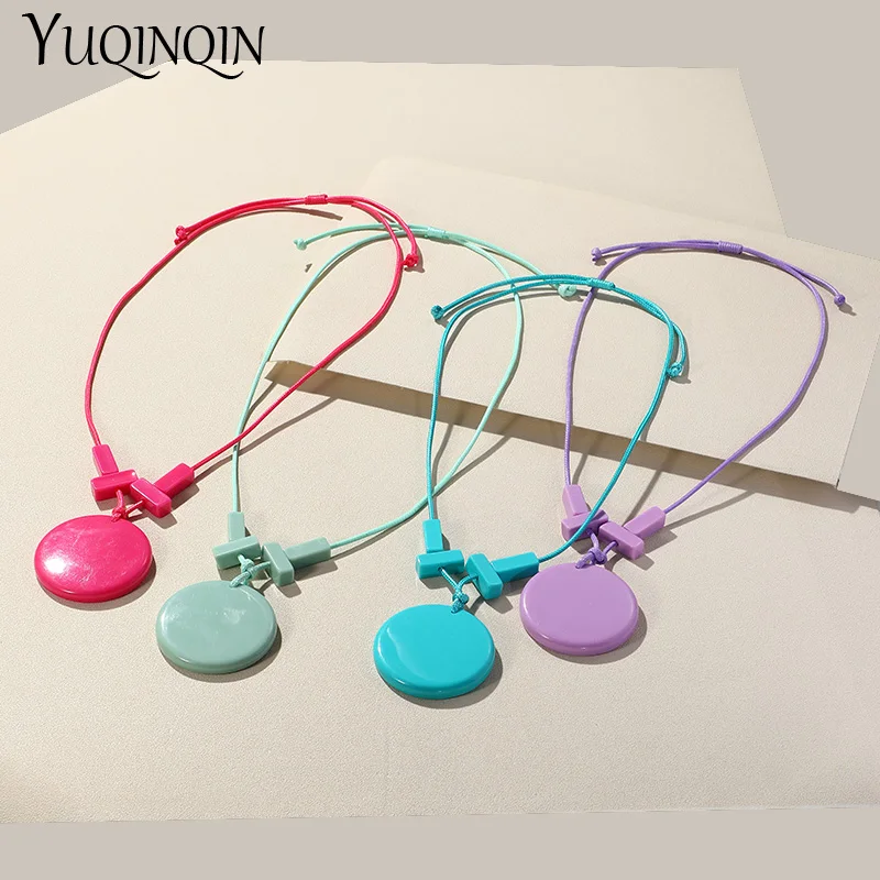 Trendy Adjustable Rope Chains Necklaces for Women Colorful Resin Long Round Pendant Necklace For Girls Vintage Fashion Jewelry
Trendy Adjustable Rope Chains Necklaces for Women Colorful Resin Long Round Pendant Necklace For Girls Vintage Fashion Jewelry