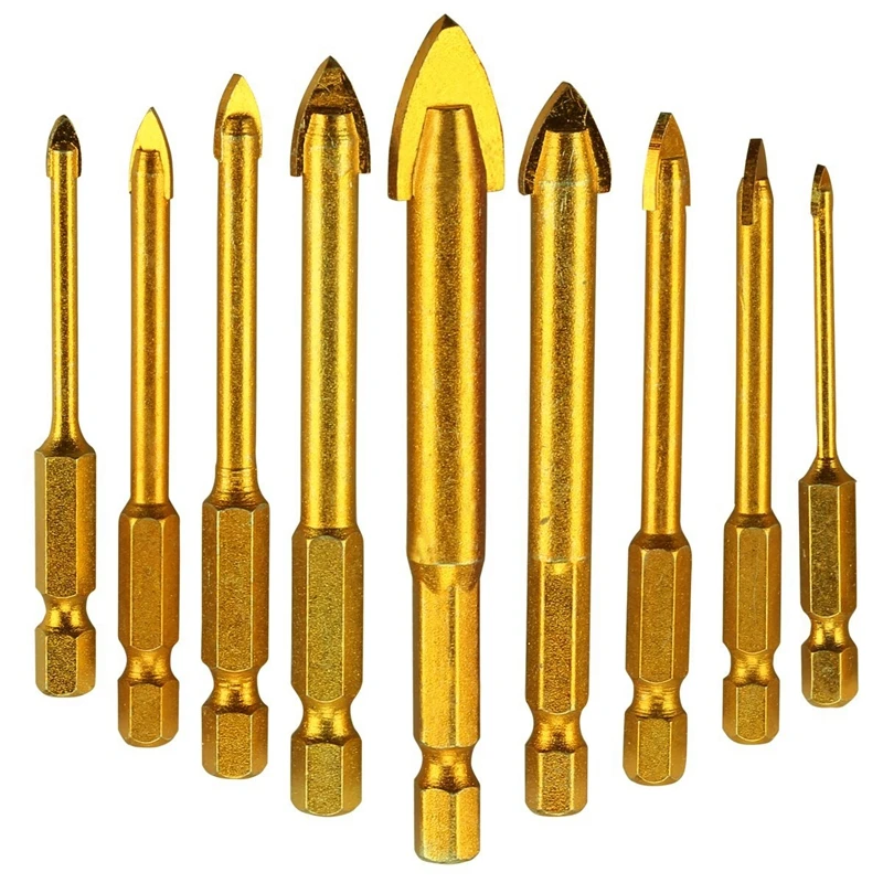 9 Pcs. Tile Drill Ceramic Drill Set Of Glass Drill Bits Set Hexagon Tile Drill Set Glass Tile Drilling Tool For Mirrors / Glass
9 Pcs. Tile Drill Ceramic Drill Set Of Glass Drill Bits Set Hexagon Tile Drill Set Glass Tile Drilling Tool For Mirrors / Glass
