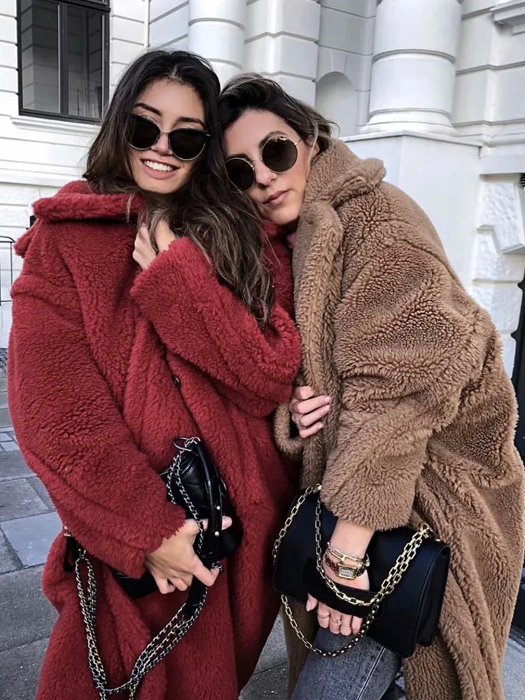 Long Sleeve Winter Warm Solid Teddy Coat Women Casual Long Jacket Overcoat Vintage Turn Down Collar Lamb Faux Fur Trench Coats
Long Sleeve Winter Warm Solid Teddy Coat Women Casual Long Jacket Overcoat Vintage Turn Down Collar Lamb Faux Fur Trench Coats