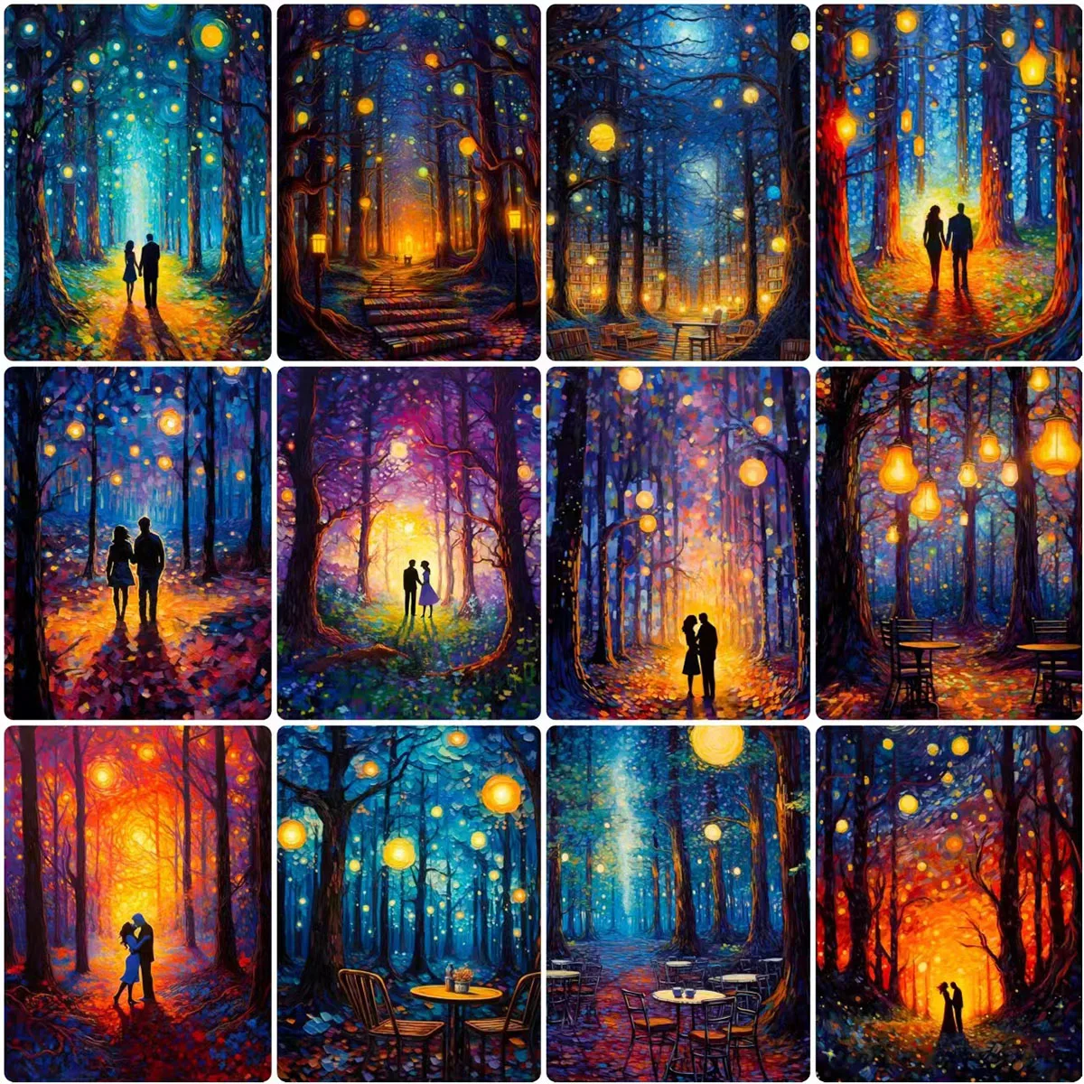 5D DIY Diamond Painting Lovers Cross Stitch Kits Abstract Style Moonlight Couple Forest Diamond Mosaic Embroidery Home Decor Gif
5D DIY Diamond Painting Lovers Cross Stitch Kits Abstract Style Moonlight Couple Forest Diamond Mosaic Embroidery Home Decor Gif