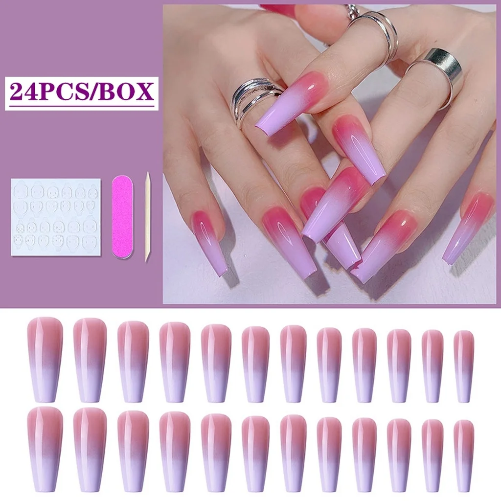 Gradient Style Full Coverage Extra Long Ballet False Nail Tips 2022 Trend Pure Color Fake Nail Art French Manicure Tools 24Pcs
Gradient Style Full Coverage Extra Long Ballet False Nail Tips 2022 Trend Pure Color Fake Nail Art French Manicure Tools 24Pcs