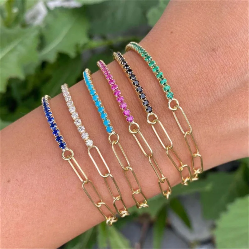 KOJ Fashionable Micropaved Single Row Bracelet For Women Black Green White Rose Red Zirocn Bracelet Pulseras Mujer
KOJ Fashionable Micropaved Single Row Bracelet For Women Black Green White Rose Red Zirocn Bracelet Pulseras Mujer