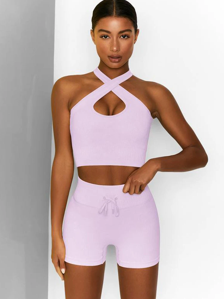 Fitness Women Sets Cross Straps Push Up Sexy Underwear High Waist Elastic Short Solid Quick Dry Two Piece Set Female Outfits
Fitness Women Sets Cross Straps Push Up Sexy Underwear High Waist Elastic Short Solid Quick Dry Two Piece Set Female Outfits