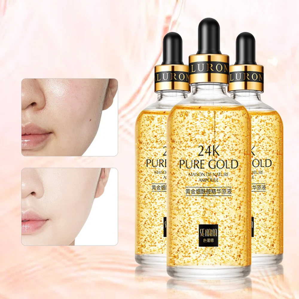

24K Gold Face Serum Hyaluronic Acid Facial Whitening Anti-Wrinkle Liquid Essence Acne Scar Removal Shrink Pores Face SKin Care