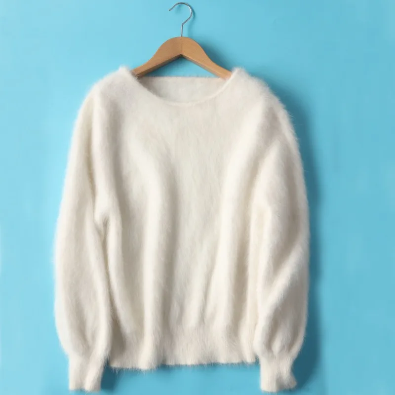 2023 Vintage 100% Real Soft Natural Mink Cashmere Pullovers O Neck Cashmere Sweaters Lantern sleeve warm for winter tsr873 
2023 Vintage 100% Real Soft Natural Mink Cashmere Pullovers O Neck Cashmere Sweaters Lantern sleeve warm for winter tsr873