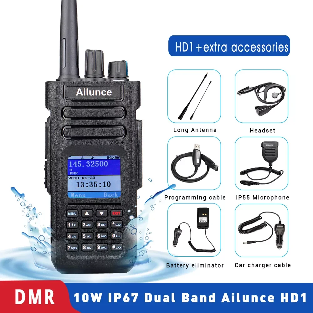NEW2023 Ailunce HD1 DMR Digital Walkie Talkie Ham Radio Long Range Amateur Two-Way Radio Walkie-talkie GPS VHF UHF Dual Band Tra
NEW2023 Ailunce HD1 DMR Digital Walkie Talkie Ham Radio Long Range Amateur Two-Way Radio Walkie-talkie GPS VHF UHF Dual Band Tra