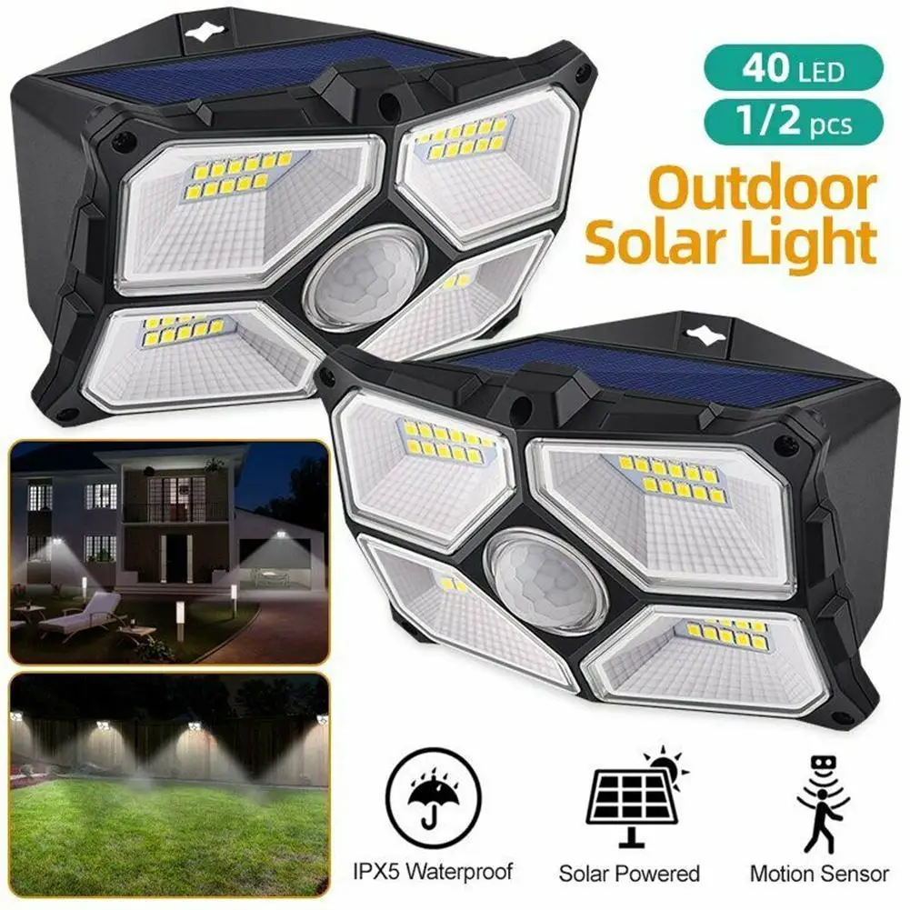 2pcs 40 LED Outdoor Solar Light Household Garden Lamp Wall Light Lighting Accessories Motion Sensor Design
2pcs 40 LED Outdoor Solar Light Household Garden Lamp Wall Light Lighting Accessories Motion Sensor Design