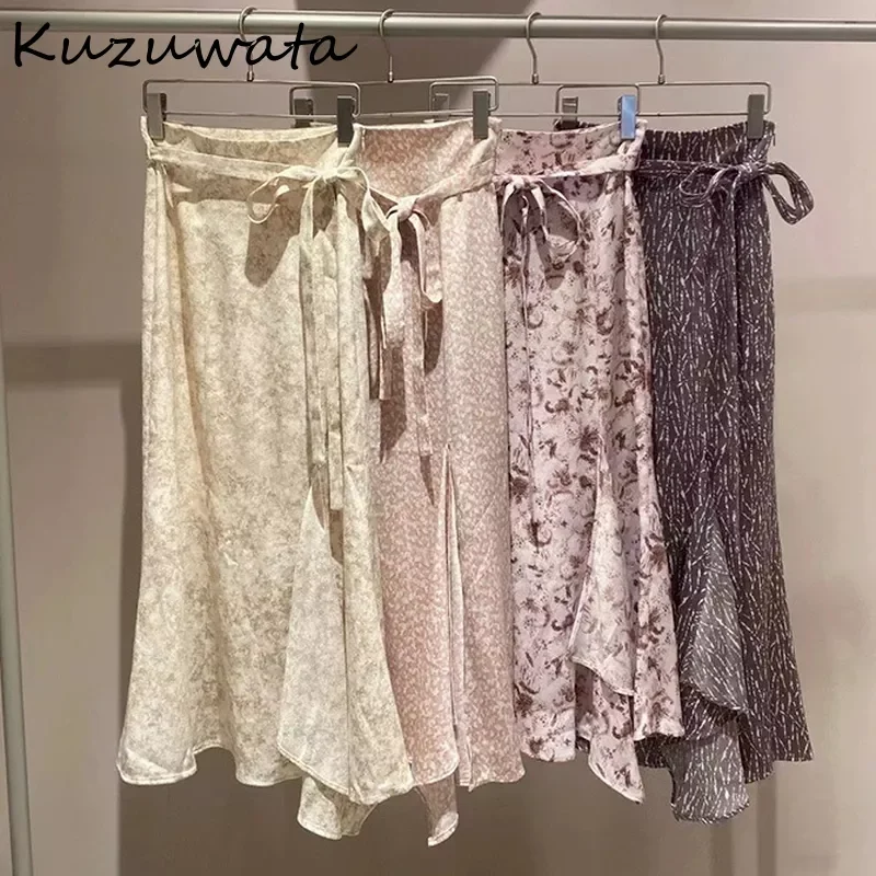 Kuzuwata 2022 Early Spring New Women Jupes Sweet Fairy Mujer Faldas High Waist Lace Up Irregular Folds Print Mermaid Skirt 
Kuzuwata 2022 Early Spring New Women Jupes Sweet Fairy Mujer Faldas High Waist Lace Up Irregular Folds Print Mermaid Skirt