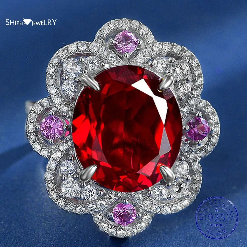 Shipei Luxury 925 Sterling Silver Oval Cut Created Moissanite Ruby Gemstone Anniversary Wedding Ring Fine Jewelry Wholesale
Shipei Luxury 925 Sterling Silver Oval Cut Created Moissanite Ruby Gemstone Anniversary Wedding Ring Fine Jewelry Wholesale