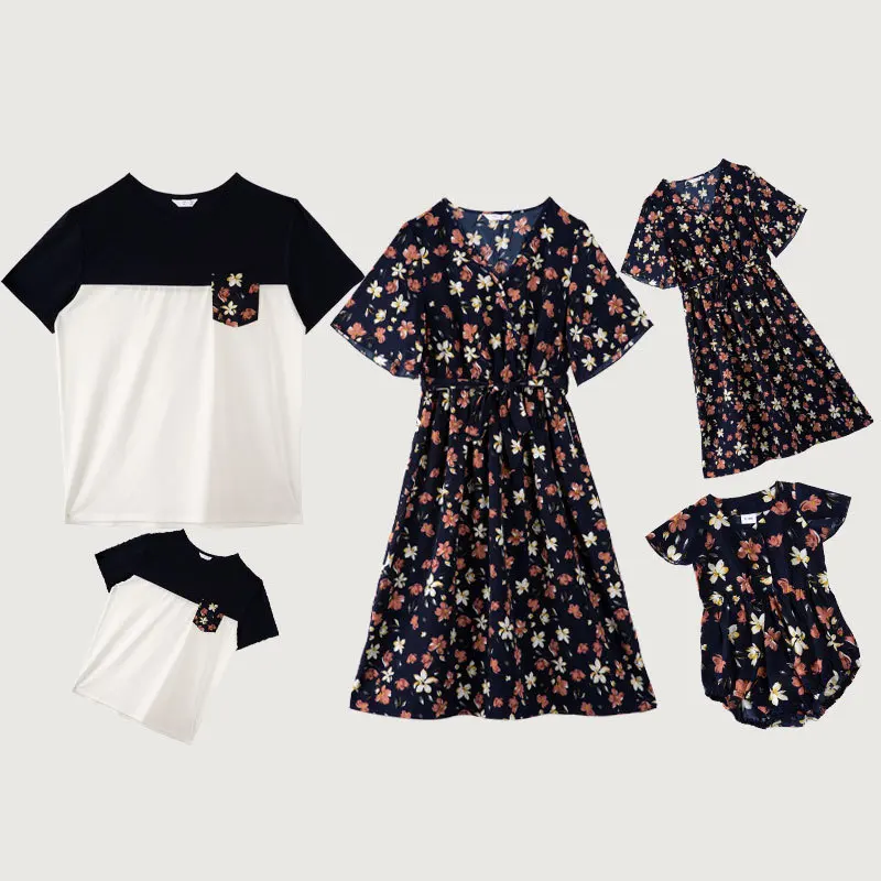 Parent-child Matching Outfit Family Matching Outfit Floral Dress Short Sleeved T-shirt Baby Romper Family Matching Outfits
Parent-child Matching Outfit Family Matching Outfit Floral Dress Short Sleeved T-shirt Baby Romper Family Matching Outfits