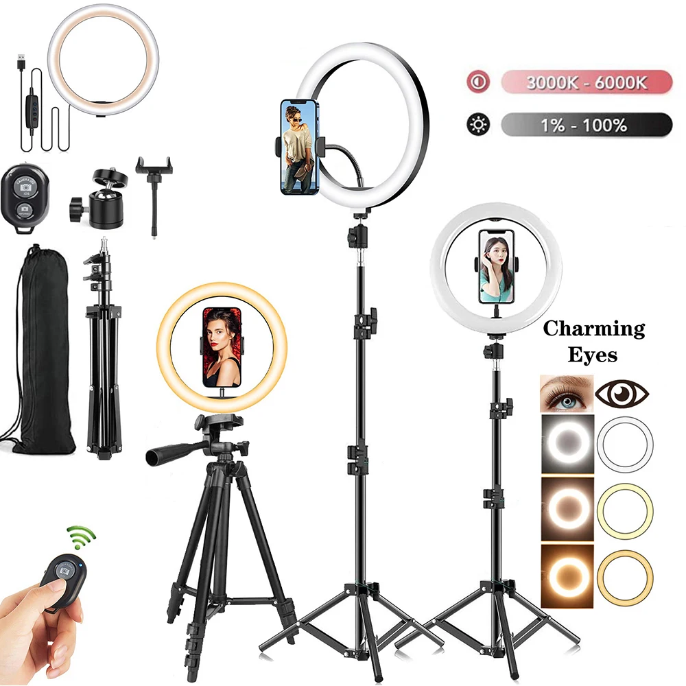 10In 26Cm Led Lamp with Tripod Dimmable Selfie Ring Light with Stand Color Annular Tube Photographic Lighting for Live Studio
10In 26Cm Led Lamp with Tripod Dimmable Selfie Ring Light with Stand Color Annular Tube Photographic Lighting for Live Studio