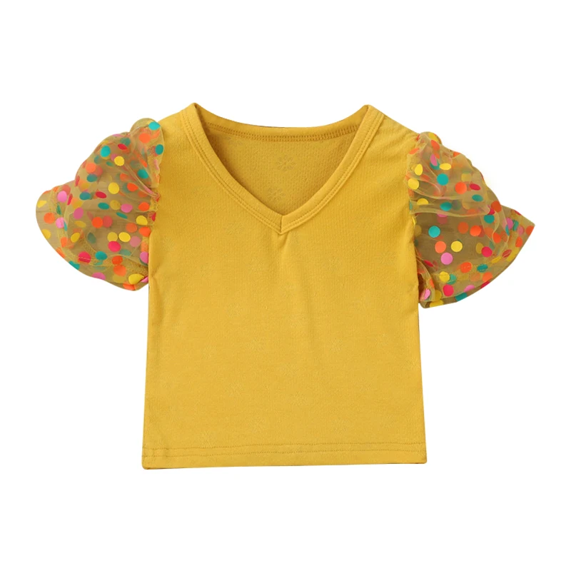 Mini Car 2022 Kids Summer T-Shirt Baby Girls Dots Print V-Neck Short Puff Colored Gauze Sleeve Tops Pullover For 1-6 Years
Mini Car 2022 Kids Summer T-Shirt Baby Girls Dots Print V-Neck Short Puff Colored Gauze Sleeve Tops Pullover For 1-6 Years