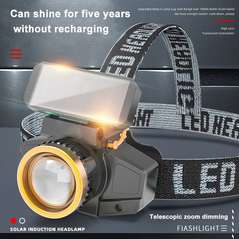 LED Headlamp Fishing Headlight Super Bright Head-Mounted Flashlight Sensor Headlight Solar/USB Rechars Head Lamp Outdoor Camping
LED Headlamp Fishing Headlight Super Bright Head-Mounted Flashlight Sensor Headlight Solar/USB Rechars Head Lamp Outdoor Camping
