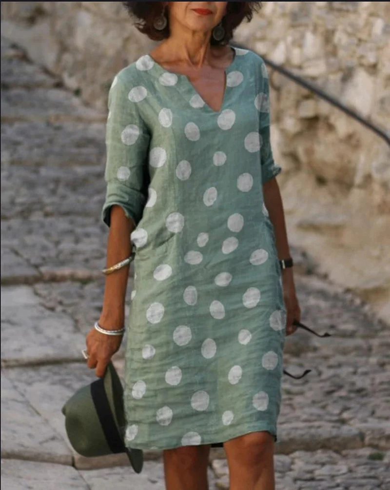Linen Half Sleeve Casual Vintage Loose Women Midi Dress Summer V-neck Solid Oversize 4xl Harajuku Simple Dot Ladies Dresses
Linen Half Sleeve Casual Vintage Loose Women Midi Dress Summer V-neck Solid Oversize 4xl Harajuku Simple Dot Ladies Dresses
