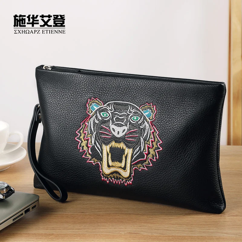 genuine luxury Handbag men's leather leisure fashion hand grab head layer cowhide tiger embroidered envelope
genuine luxury Handbag men's leather leisure fashion hand grab head layer cowhide tiger embroidered envelope