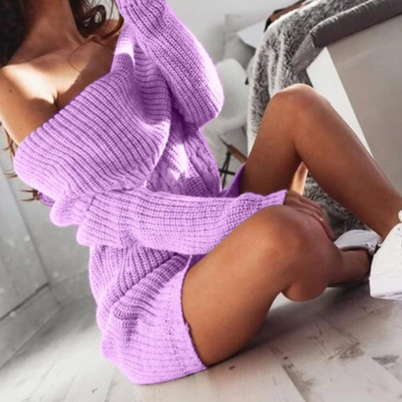 Off Shoulder Women Sweater Knitted Slash Neck Long Sleeve Sweater Autumn Winter Loose Casual Solid Tunic Sweater
Off Shoulder Women Sweater Knitted Slash Neck Long Sleeve Sweater Autumn Winter Loose Casual Solid Tunic Sweater