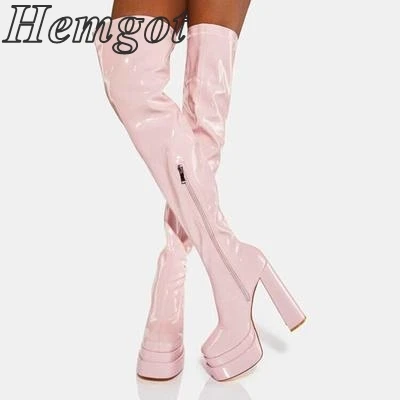 2022 spring autumn new pink thick heel square toe large size waterproof platform boots women's boots over the knee boots women
2022 spring autumn new pink thick heel square toe large size waterproof platform boots women's boots over the knee boots women
