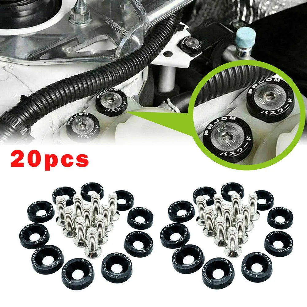 Black 20 Pcs Billet Aluminum Fender/Bumper Washer/Bolt Engine Bay Dress Up Kit Car Accessories High Quality Bolts And Nuts
Black 20 Pcs Billet Aluminum Fender/Bumper Washer/Bolt Engine Bay Dress Up Kit Car Accessories High Quality Bolts And Nuts