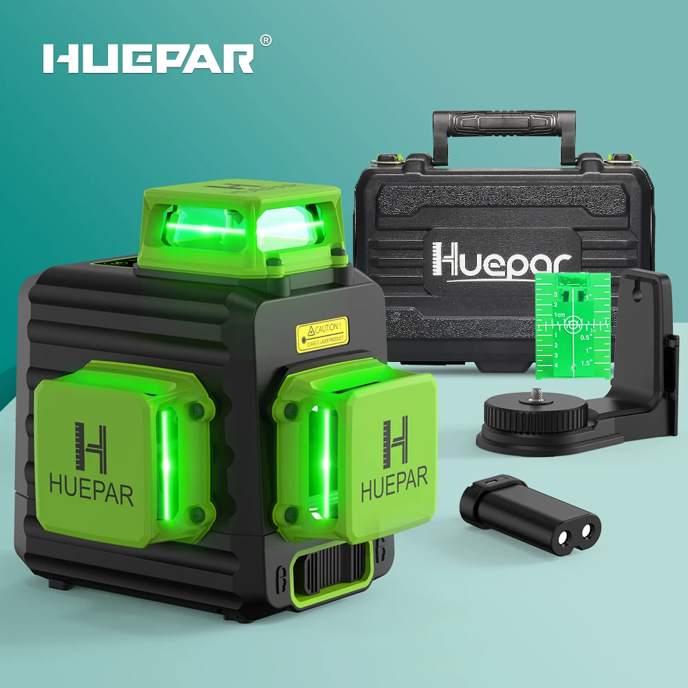 Huepar 12 Lines Laser Level 3D Green Lines Horizontal and Vertical Cross Lines with 360°Auto Self-Leveling Laser Tools
Huepar 12 Lines Laser Level 3D Green Lines Horizontal and Vertical Cross Lines with 360°Auto Self-Leveling Laser Tools