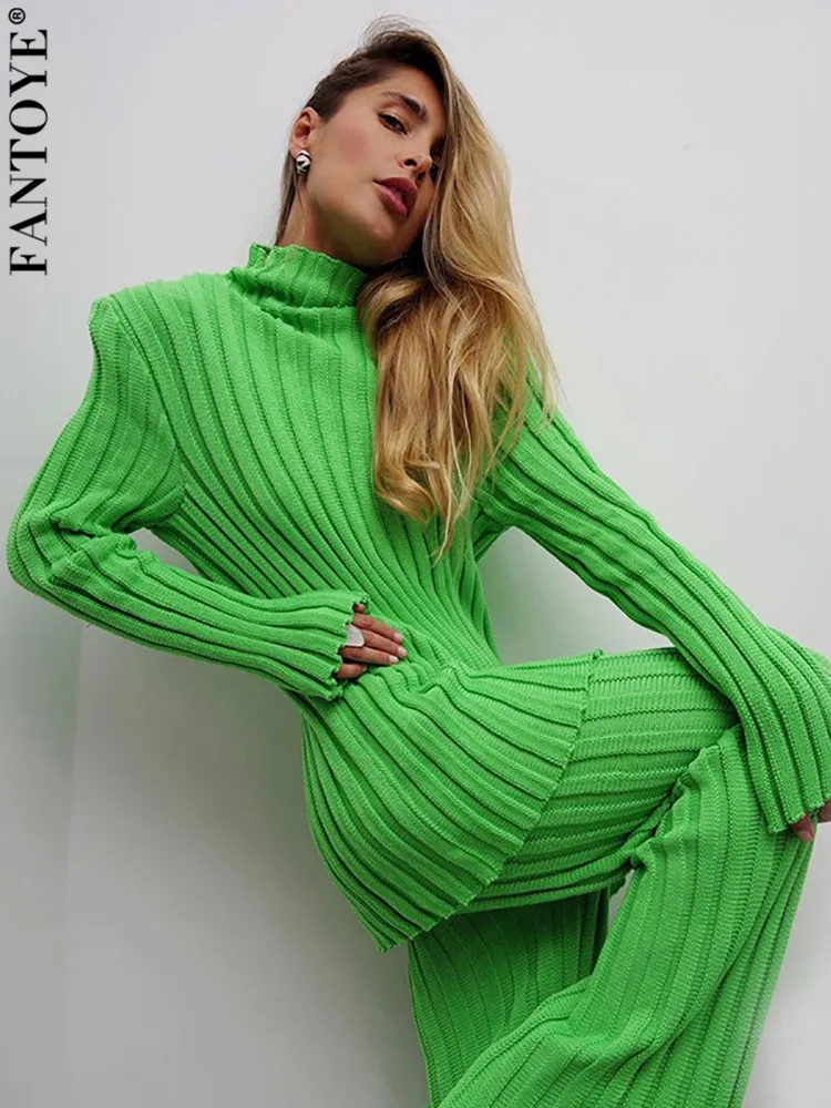 Fantoye Knitted Turtleneck Striped Women Sweater Two Piece Set Green Long Sleeve Casual Set Women Autumn Warm Slim Partywear Set
Fantoye Knitted Turtleneck Striped Women Sweater Two Piece Set Green Long Sleeve Casual Set Women Autumn Warm Slim Partywear Set