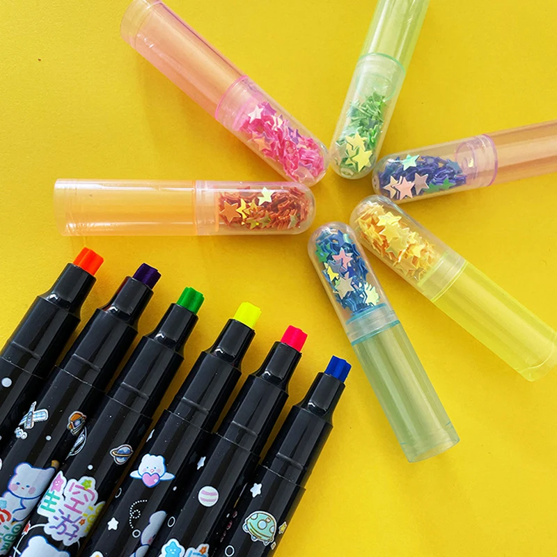 

6 цветов/набор кавайная Звезда маркер ручка конфетных цветов Милая ручка-штамп ручная учетная запись студенческие подарки школьные канцелярские принадлежности
