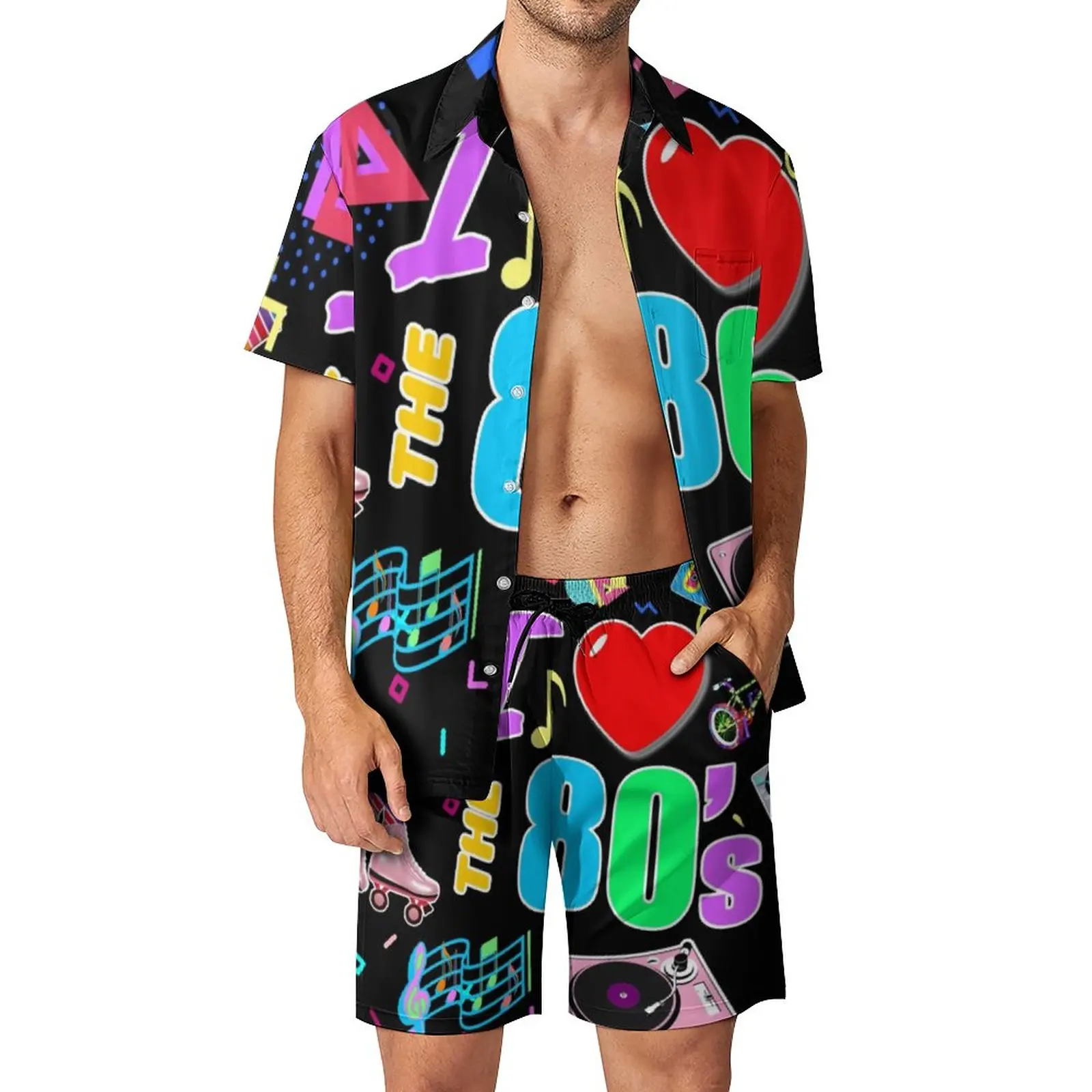 I Love The 80S Retro Heart Vacation Men Sets Cute Graffiti Colorful Pinrt Casual Shirt Set Shorts 2 Piece Novelty Oversized Suit
I Love The 80S Retro Heart Vacation Men Sets Cute Graffiti Colorful Pinrt Casual Shirt Set Shorts 2 Piece Novelty Oversized Suit