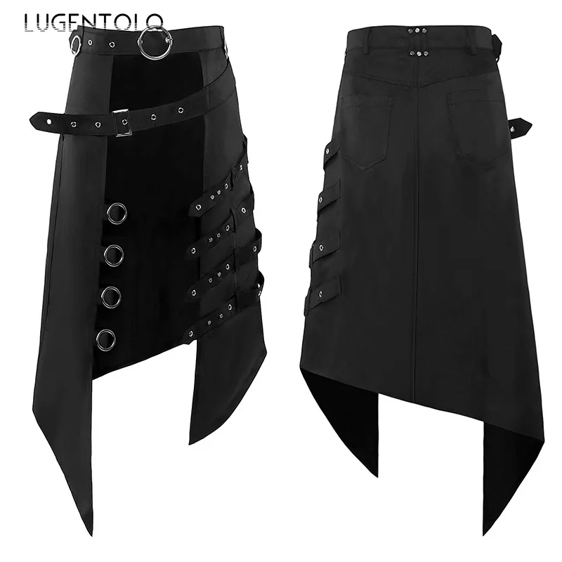 Lugentolo Men Rock Punk Skirt Dark Black Steam Gothic Asymmetrical Ring Party Men Women New Casual Vintage Fashion Trend Skirts
Lugentolo Men Rock Punk Skirt Dark Black Steam Gothic Asymmetrical Ring Party Men Women New Casual Vintage Fashion Trend Skirts