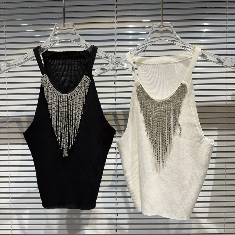 PREPOMP 2023 Autumn New Collection Sleeveless Rhinestone Tassels Chain Halter Knitting Tank Top Women Vest GL334
PREPOMP 2023 Autumn New Collection Sleeveless Rhinestone Tassels Chain Halter Knitting Tank Top Women Vest GL334