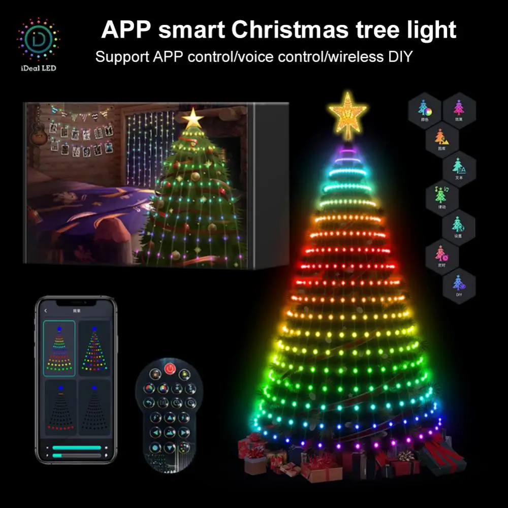 LED RGB Christmas Fairy Lights Lighting Mode Waterproof Garland String Lights For Outdoor Decoration Holiday Lighting Remote
LED RGB Christmas Fairy Lights Lighting Mode Waterproof Garland String Lights For Outdoor Decoration Holiday Lighting Remote