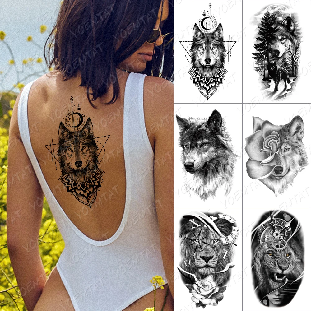 Moonlight Henna Wolf Temporary Tattoo Sticker For Men Women Forest Animals Waterproof Fake Tiger Lion Body Art Tatoo Decal
Moonlight Henna Wolf Temporary Tattoo Sticker For Men Women Forest Animals Waterproof Fake Tiger Lion Body Art Tatoo Decal