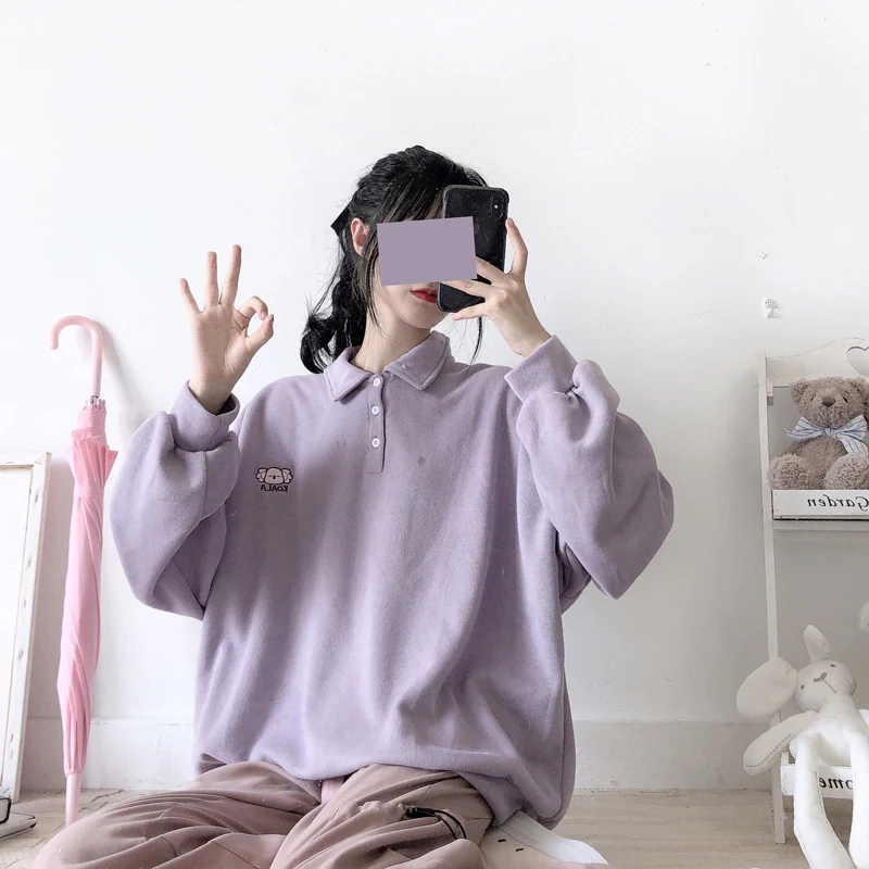 Hoodies Women with Buttons Turn-down Collar Thickening Warm Fresh Sweet Harajuku Sweatshirts Loose Womens Students Korean Style
Hoodies Women with Buttons Turn-down Collar Thickening Warm Fresh Sweet Harajuku Sweatshirts Loose Womens Students Korean Style