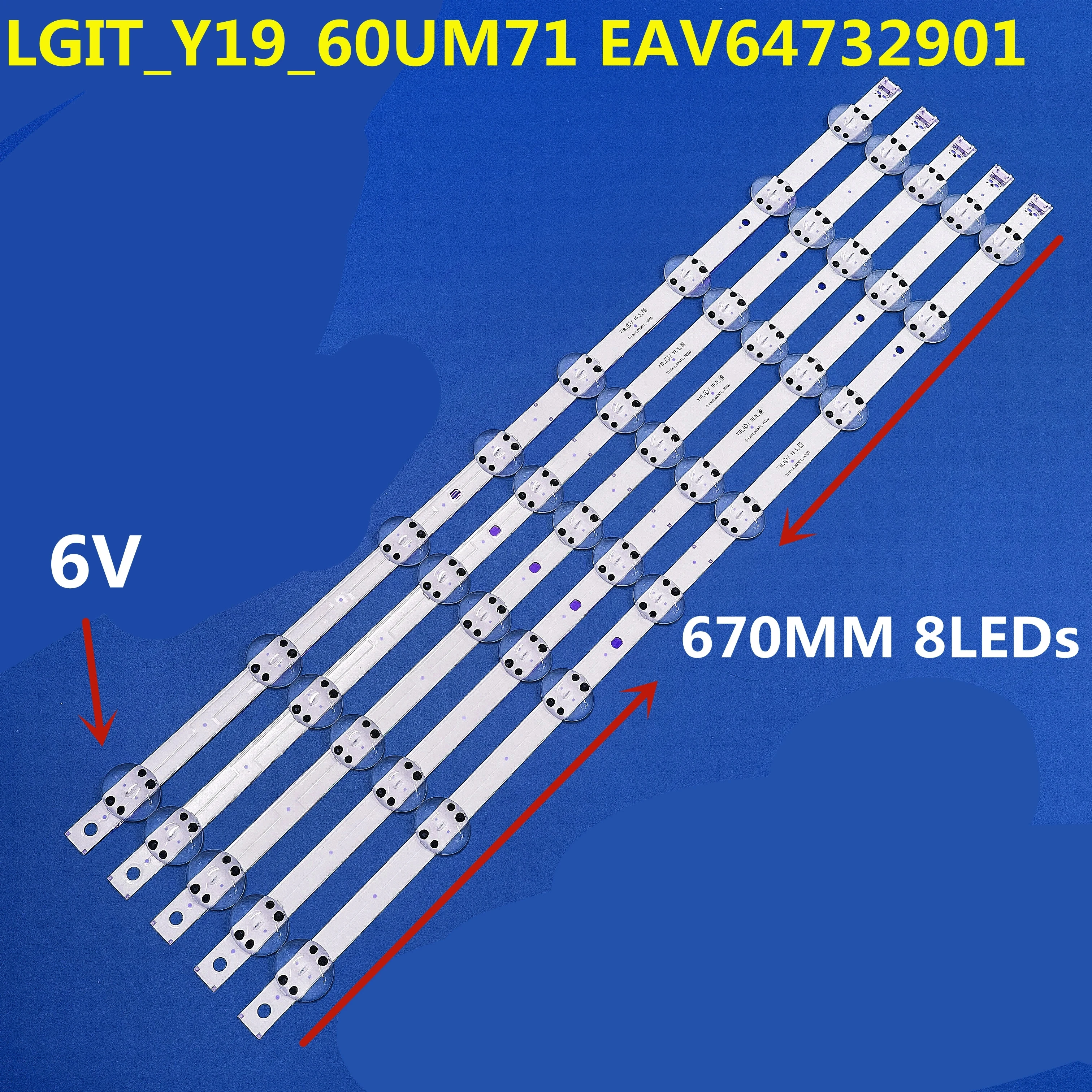 

10PCS LED Backlight strip LGIT_Y19_60UM71_REV02 EAV64732901 For 60UM6950 60UM7100 60UM7200 60UM7270 60UM6900 NC600DQE-VSHP1